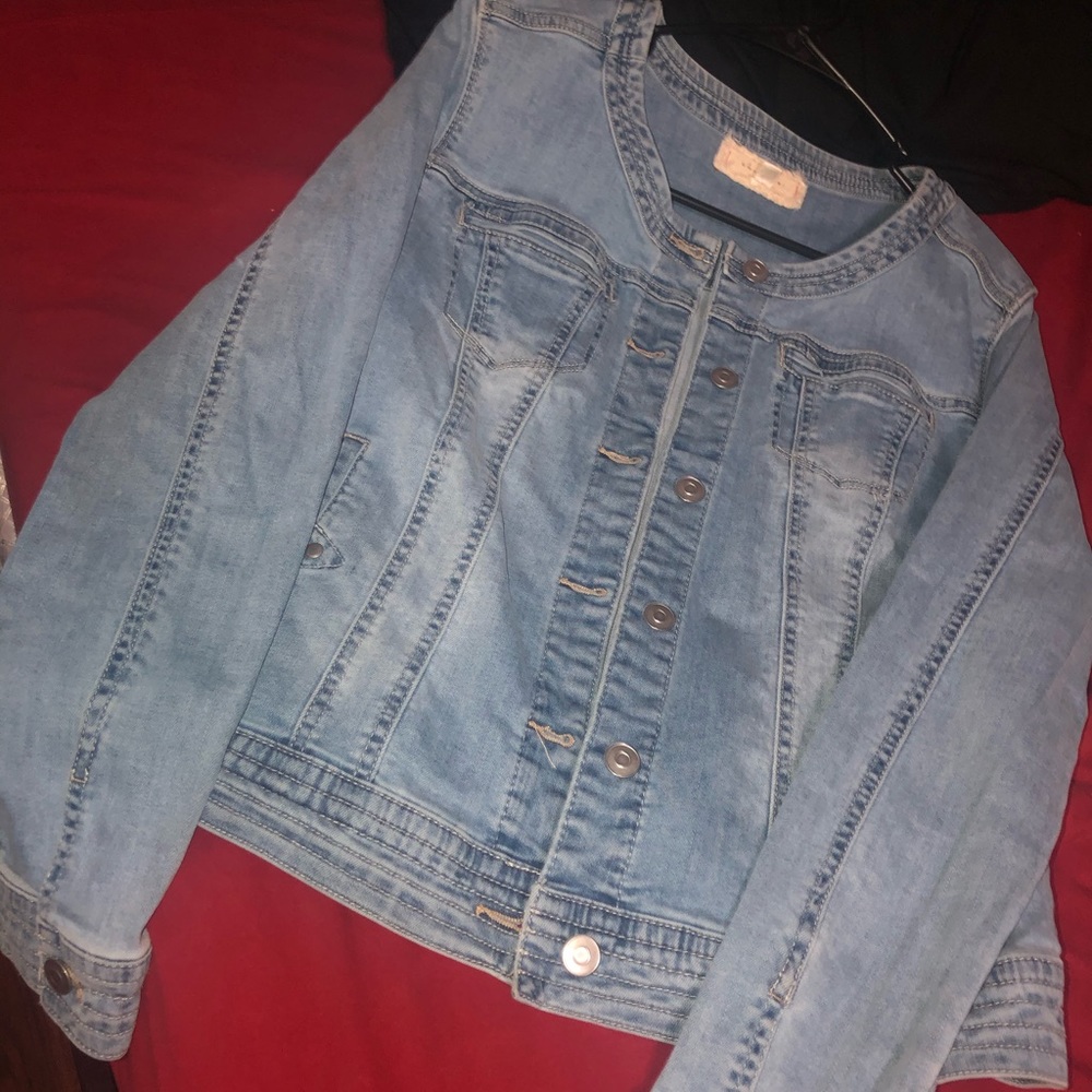 Blue jean jacket.